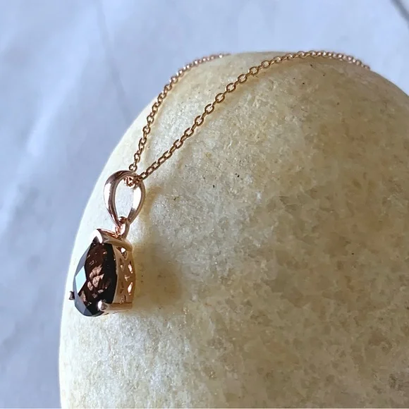 Levian Rose Gold and Brown Necklace Like New - Picture 2 of 9